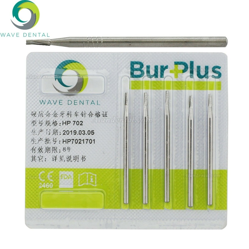 10Pcs HP 702 Bur Dental Carbide Taper Fissure Cross Cut Burs